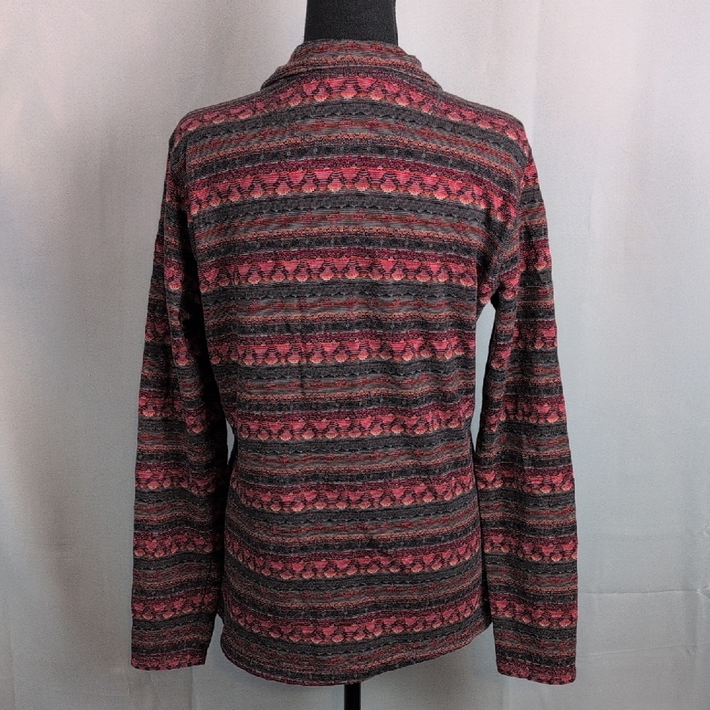Woolrich Patterned 3 Quarter Zip Pullover Large R… - image 3
